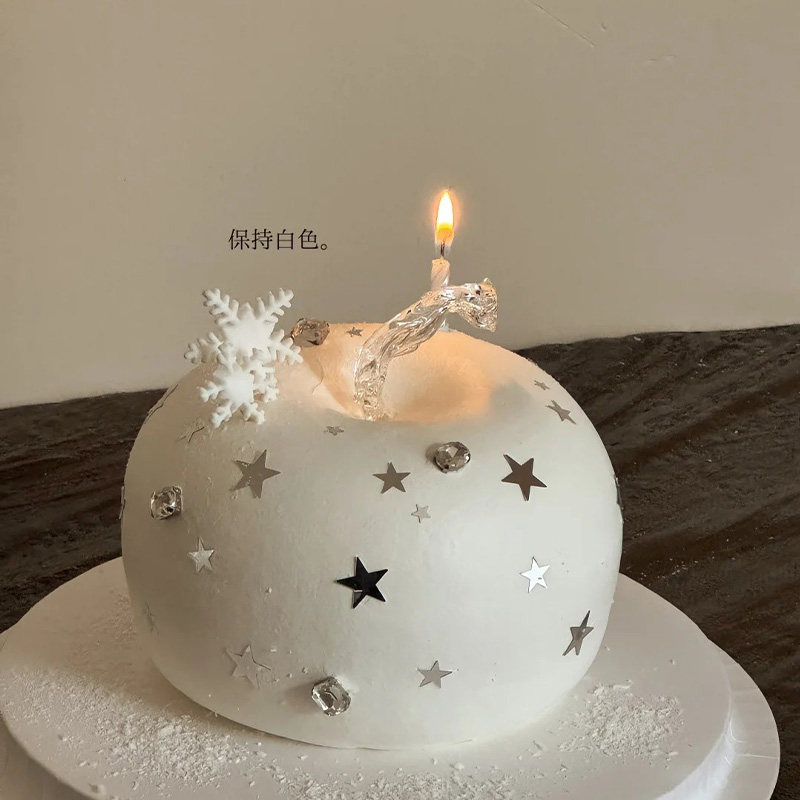 圣诞节ins风韩系苹果造型蛋糕装饰唯美浪漫烘焙装扮珠光蜡烛插件
