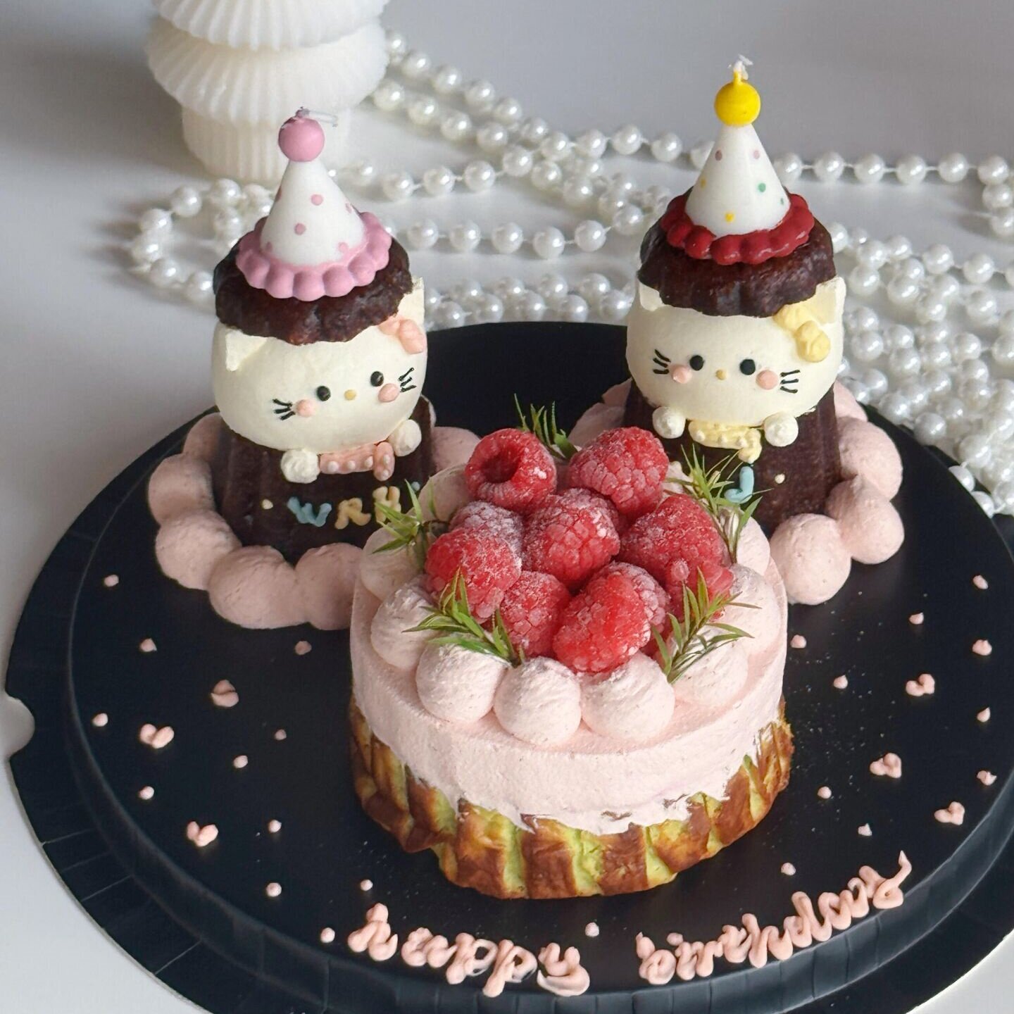 小红书同款ins风蛋糕装饰蜡烛彩色波点帽可露简约生日甜品台插件