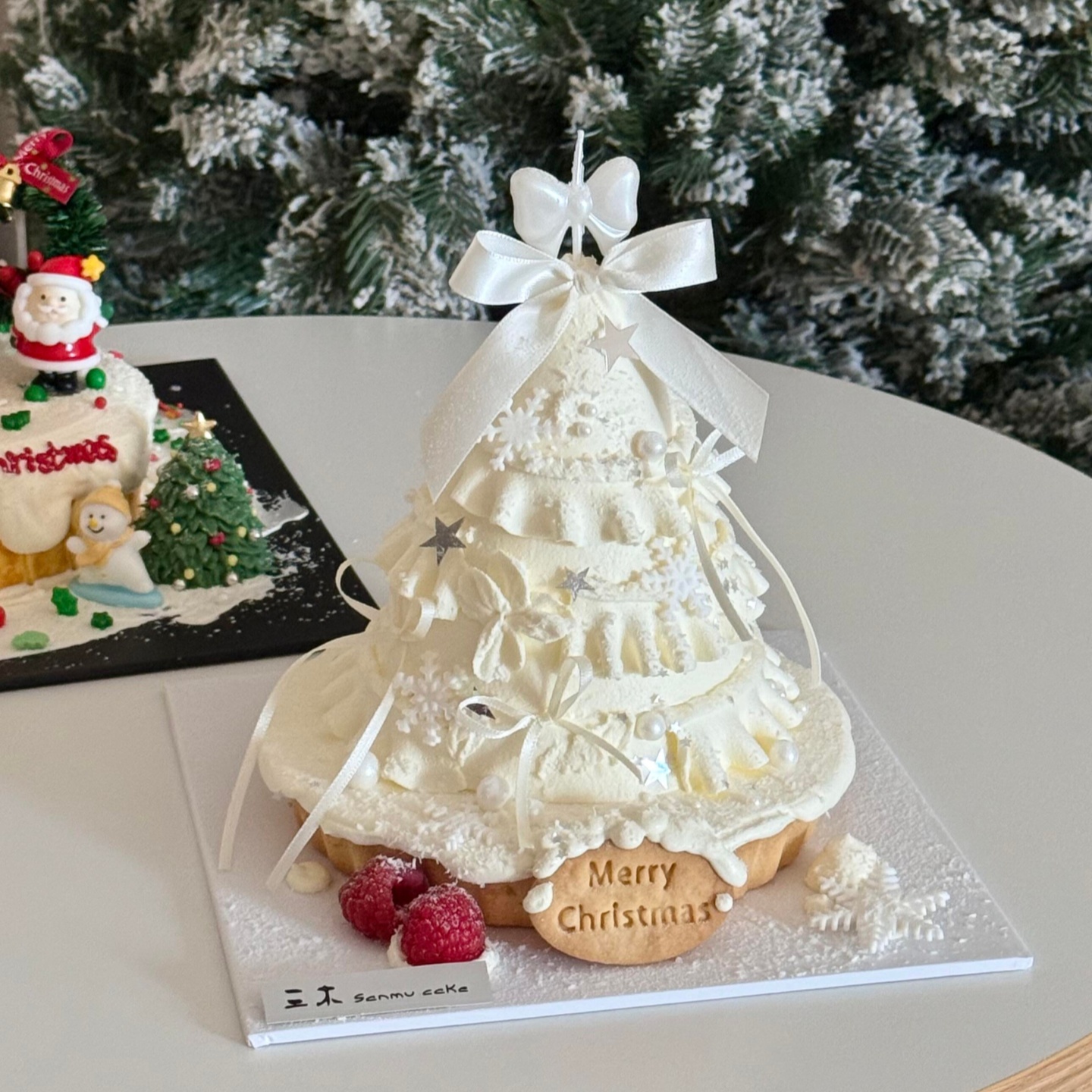 网红简约圣诞节许愿树蛋糕装饰插件闪片五角星亮片星星烘焙装扮