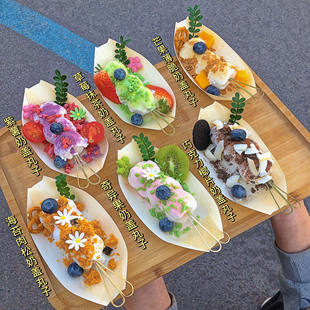 一次性木皮船寿司日料纸船甜品丸子打包盒点心小吃盘茶点船形餐盒