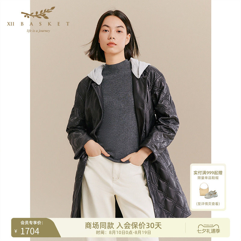 十二篮羊皮棉服桑蚕丝外套女