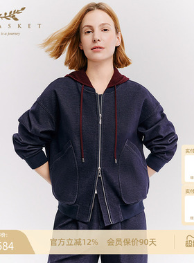 十二篮26春新款复古美式运动外套口袋设计感工装休闲棒球服女