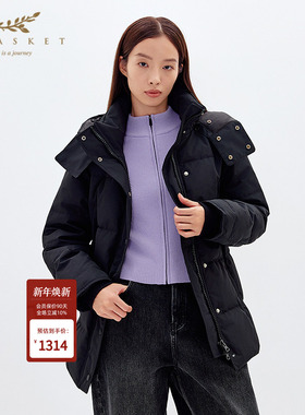 【云暖鹅绒】XII BASKET十二篮冬款可拆连帽长款简约保暖羽绒服女