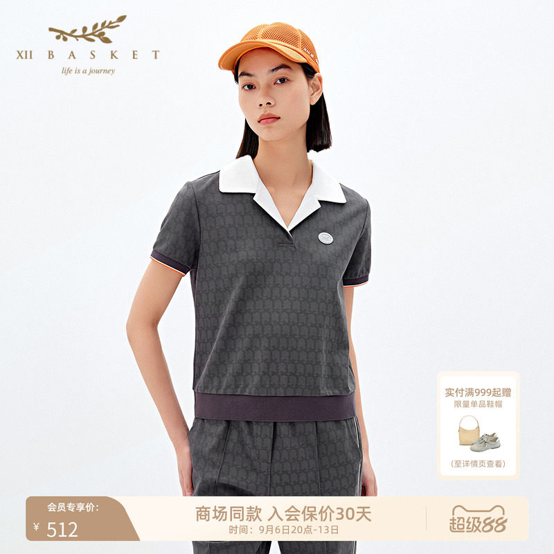 十二篮夏季运动休闲翻领上衣