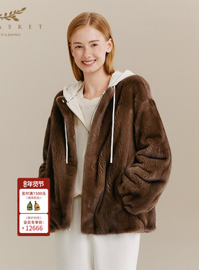 丹麦天鹅绒水貂|十二篮专选进口皮草外套摩登圆领高级感25冬新款