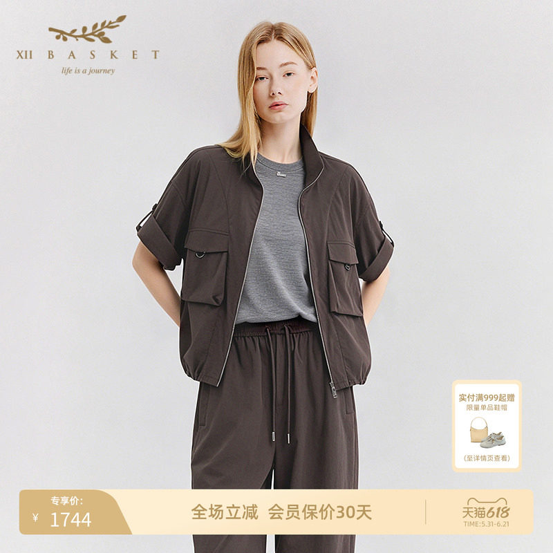 十二篮翻领宽松廓形休闲工装外套