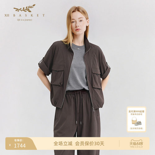 十二篮翻领宽松廓形休闲工装外套