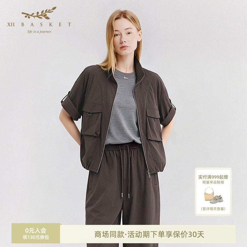 十二篮翻领宽松廓形休闲工装外套