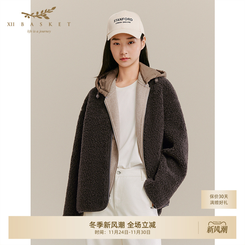 十二篮羊毛颗粒绒外套女