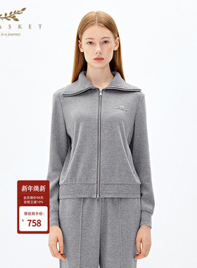 十二篮专选春季极简风雪尼尔商场同款时尚休闲大翻领外套女