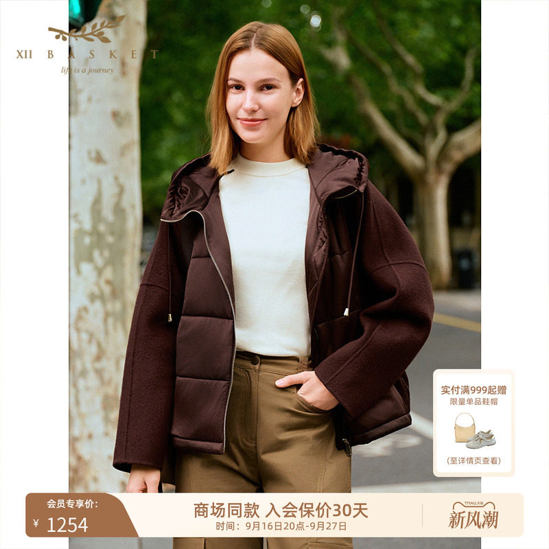 十二篮羊毛拼接保暖外套