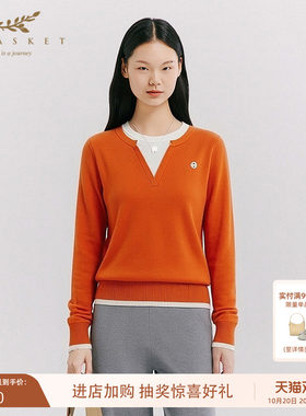 十二篮假两件针织衫正肩女上衣