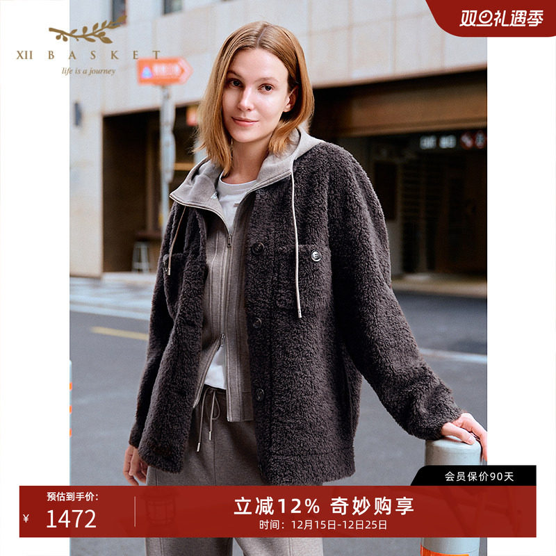十二篮羊毛颗粒绒外套加厚保暖女