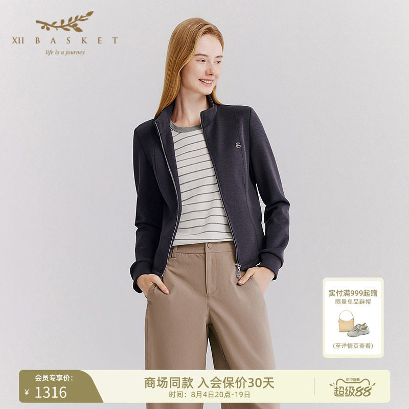 十二篮宽松拉链休闲运动外套
