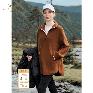 冬季 BASKET十二篮商场同款 XII 上衣宽松休闲女 100%绵羊毛