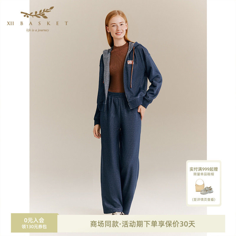 十二篮藏蓝通勤棉裤子
