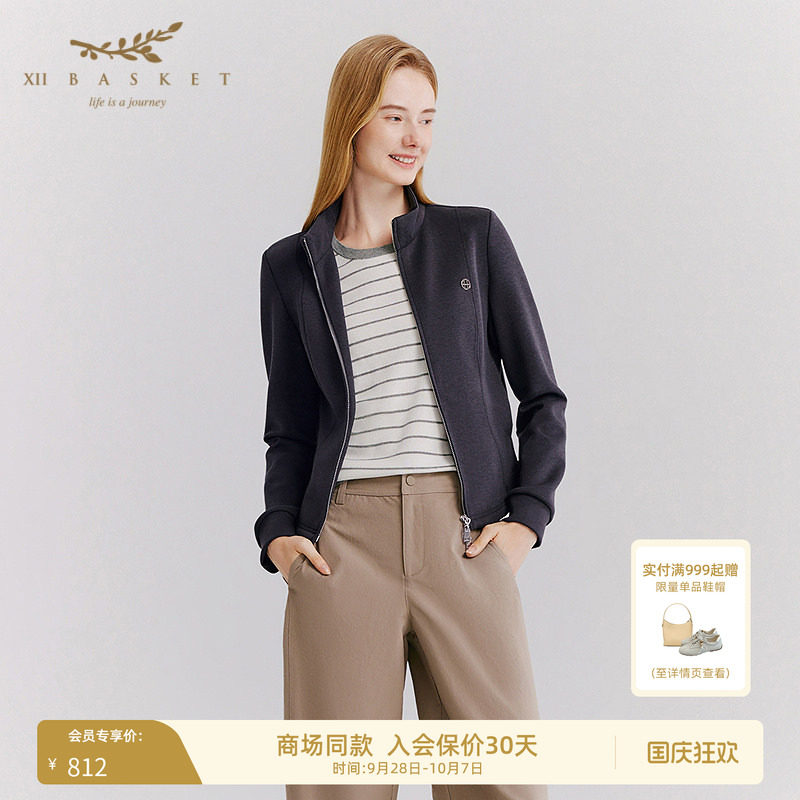 十二篮宽松拉链休闲运动外套