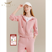 十二篮25冬新款 橘粉色多巴胺运动套装 跑步休闲连帽卫衣外套温柔