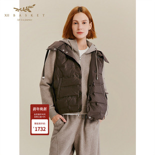 高充羽绒马甲两面穿休闲保暖女 25冬新款 XII BASKET十二篮商场同款