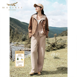 XII BASKET十二篮秋季松弛高级感原绒色宽松舒适阔腿弯刀裤女