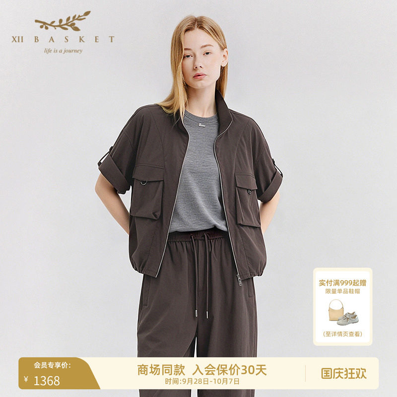 十二篮翻领宽松廓形休闲工装外套