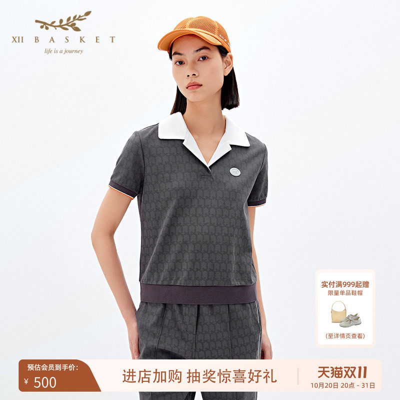十二篮夏季运动休闲翻领上衣