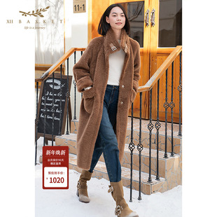 100%绵羊毛 保暖长款 XII 冬款 泰迪大衣女 BASKET十二篮商场同款
