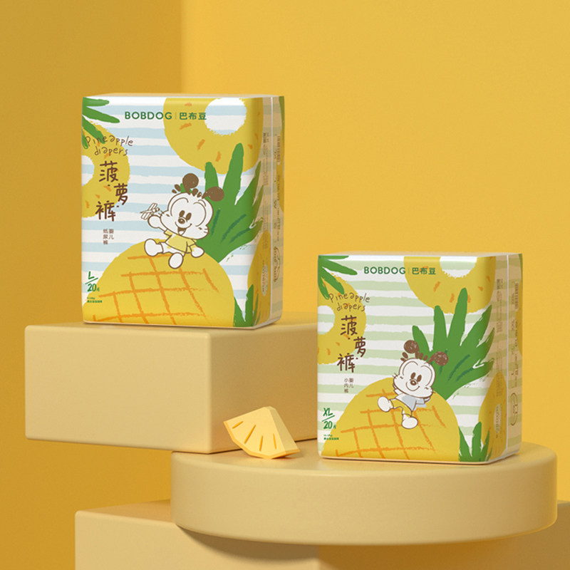 巴布豆菠萝5.0拉拉裤纸尿裤亲肤透气春夏超薄尿不湿