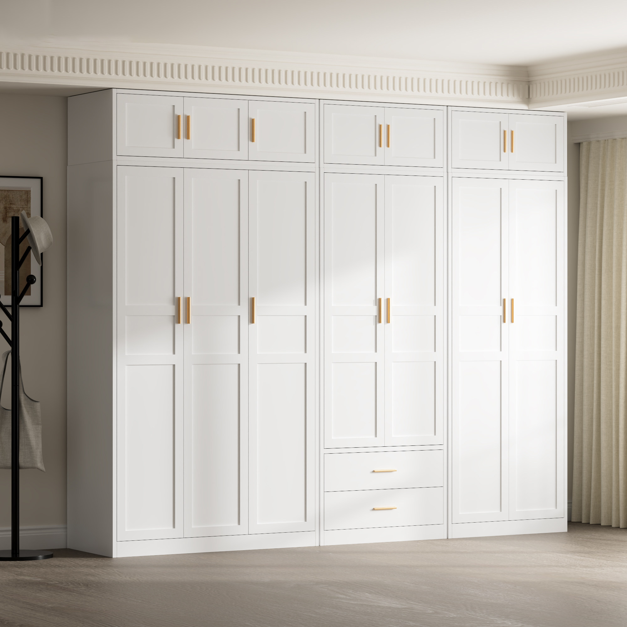 无甲醛衣柜钢制自由组合柜三门储物家用卧室欧式简约现代铁柜衣柜,住宅家具,自由组合衣柜,淘宝优惠券,粉丝福利购,淘宝优惠卷