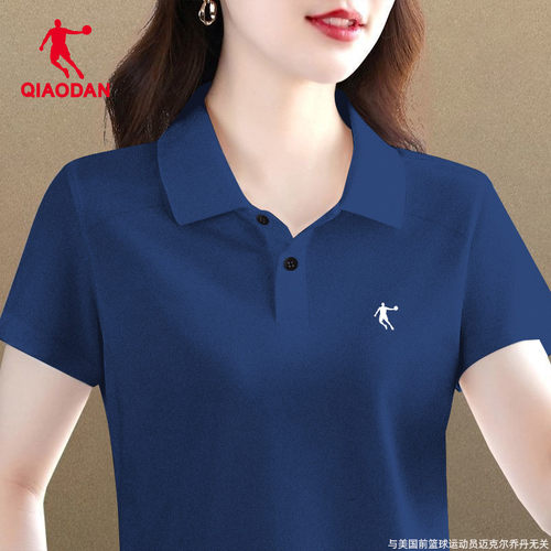 乔丹短袖t恤女宽松翻领polo衫女