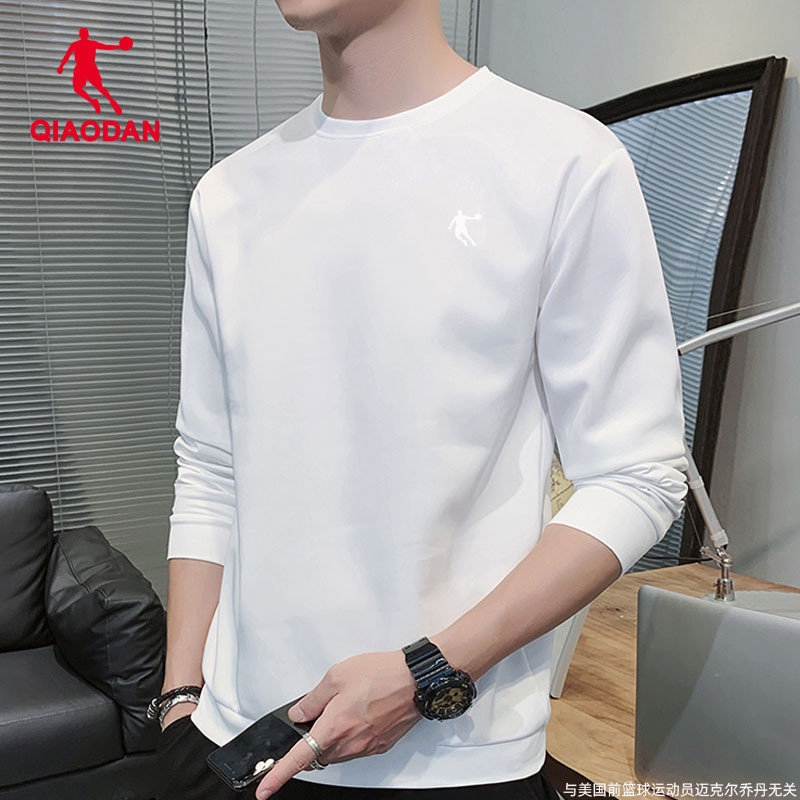 乔丹卫衣男2026春秋季新款圆领白色上衣男士外套长袖休闲运动服男