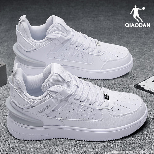 乔丹运动鞋男高帮板夏季皮面