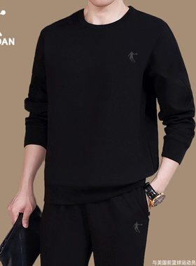 乔丹运动套装男黑色运动服男
