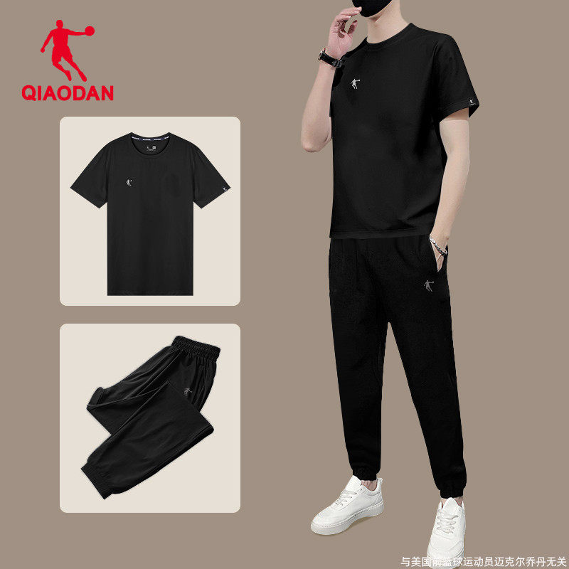 乔丹运动套装男2025夏季新款官方旗舰店宽松休闲两件套男士运动服
