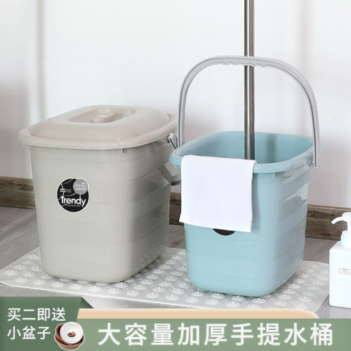 带盖长方形手提塑料水桶