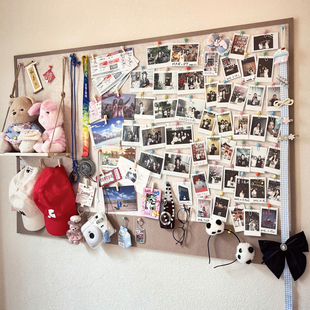 羊毛毡板毛毡墙贴免打孔照片墙创意高级感客厅展示墙留言板背景板墙面拍立得相片装饰相框挂画魔术贴家庭定制