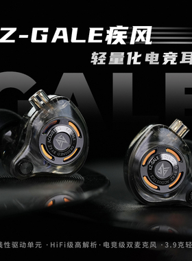 KZ Gale疾风有线游戏耳机电竞职业入耳式游戏外设耳塞FPS听声辩位