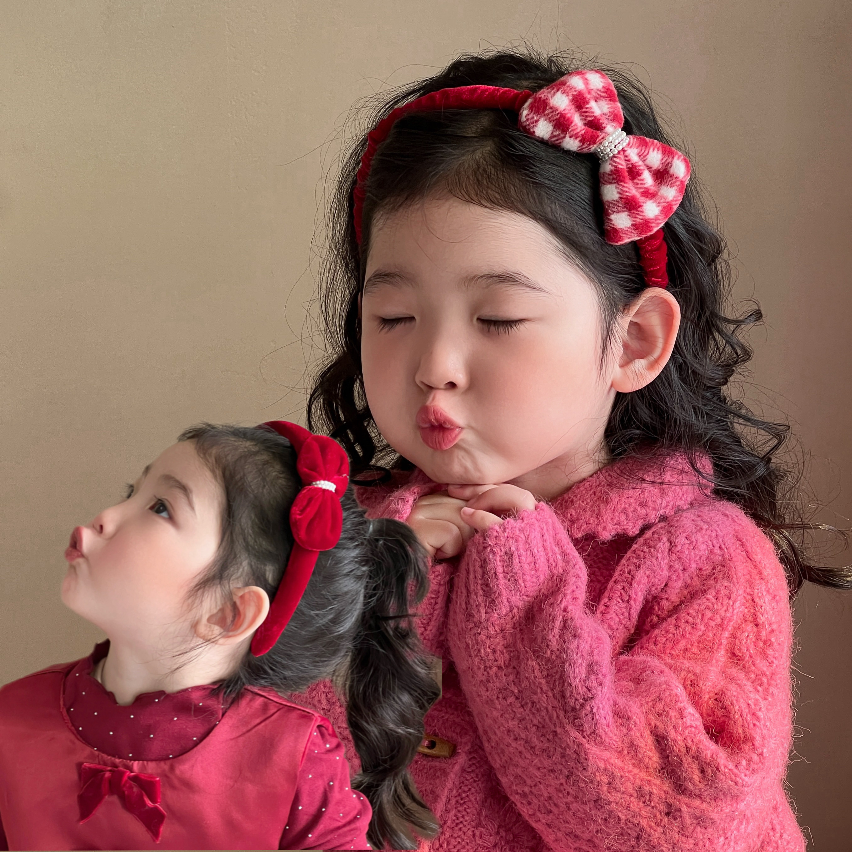 秋冬毛呢红色蝴蝶结发箍女童新年头饰高级感毛绒头箍儿童发卡发饰,童装/婴儿装/亲子装,发饰,淘宝优惠券,粉丝福利购,淘宝优惠卷