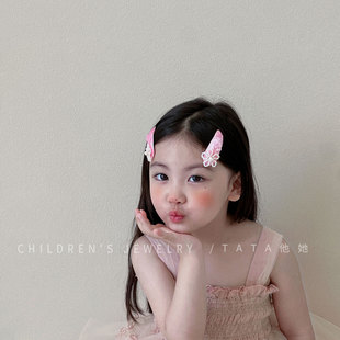 韩系珍珠花朵亮片发夹儿童边夹侧边刘海bb夹子高级感发卡夹子头饰