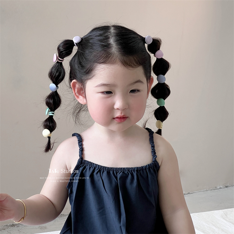 儿童皮筋清新糖果色卡通珠发圈