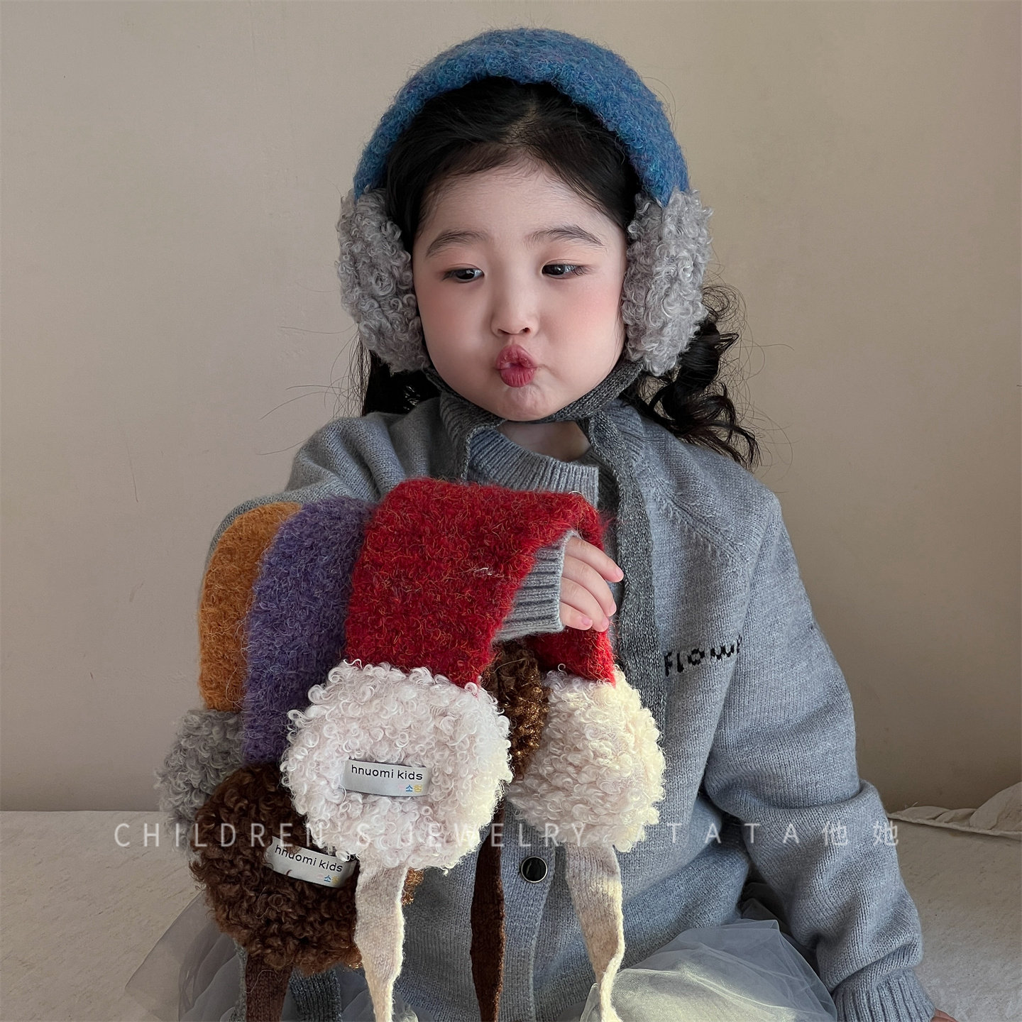 儿童蓝色羊羔毛绒耳罩冬季保暖防风护耳套可爱加厚防冻护耳耳捂子,童装/婴儿装/亲子装,发饰,淘宝优惠券,粉丝福利购,淘宝优惠卷