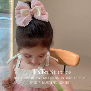 2025夏季 韩国儿童女童蝴蝶结发饰小女孩甜美公主顶夹缎带头饰 新款