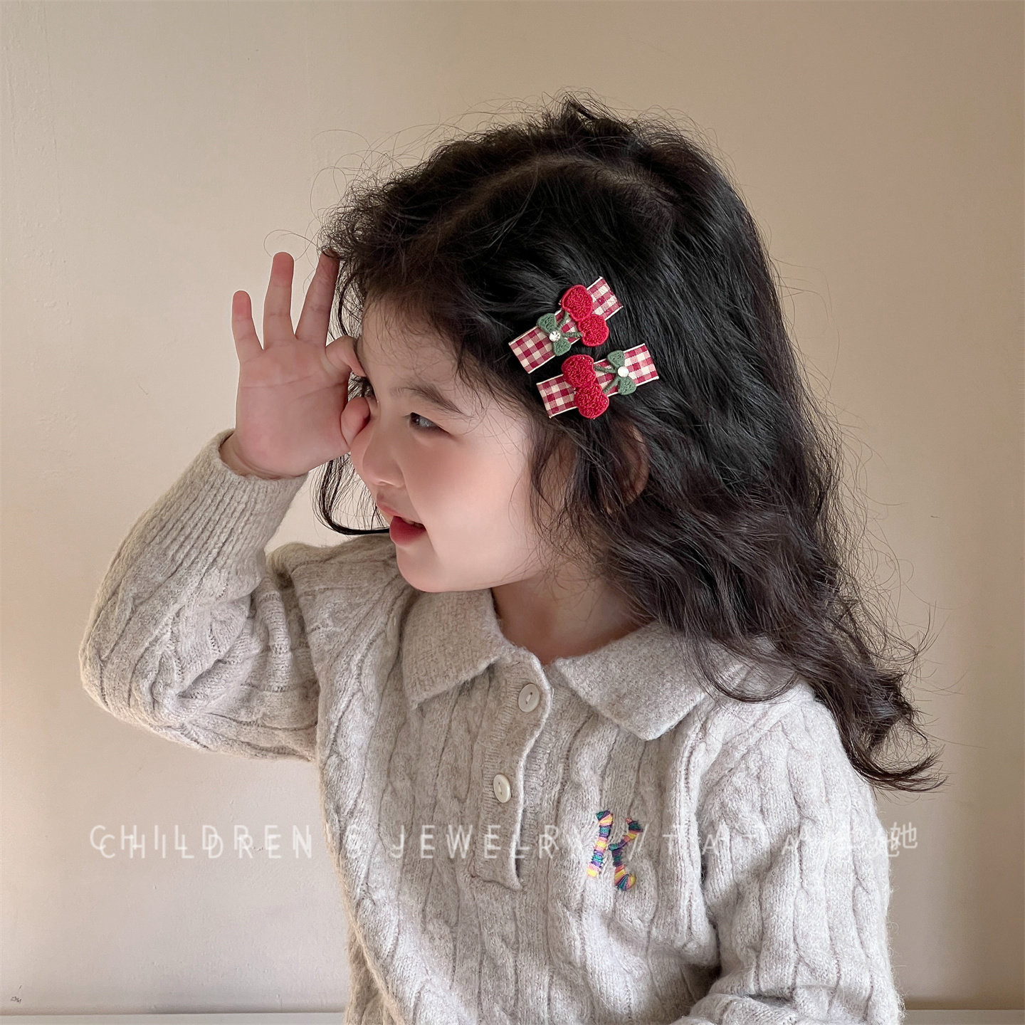 韩版甜美红色格子蝴蝶结发夹发绳儿童百搭樱桃侧边压夹女童发绳,童装/婴儿装/亲子装,发饰,淘宝优惠券,粉丝福利购,淘宝优惠卷