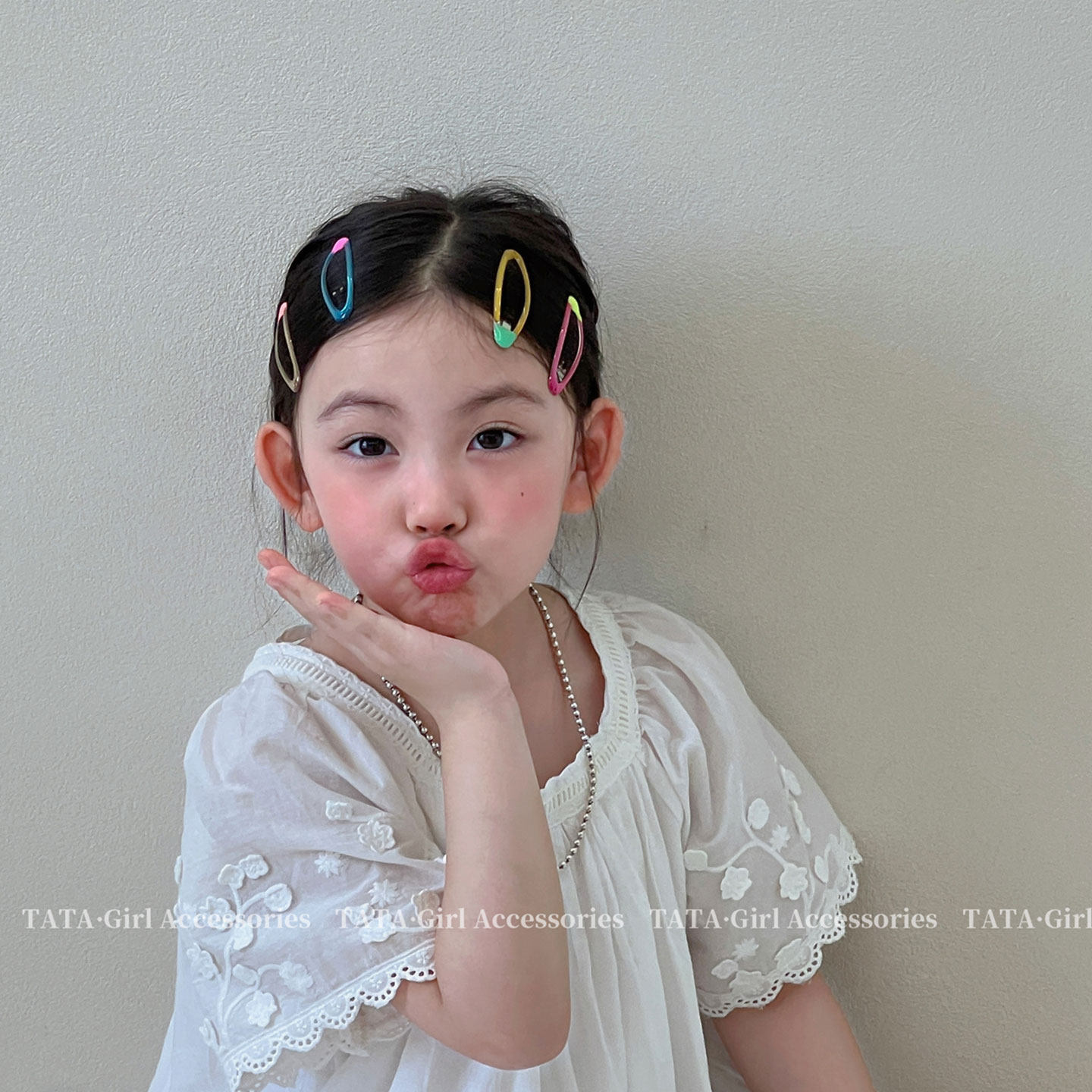 宝宝发卡发饰荧光撞色水滴基础碎发夹儿童爱心发夹女童刘海夹bb夹