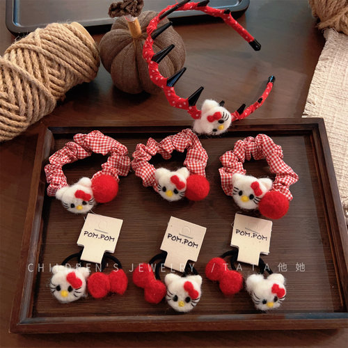 可爱卡通毛绒发箍女童防滑头箍