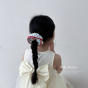 小清新碎花猪大肠发圈夏季 儿童扎丸子头气质头绳森系可爱头饰发绳