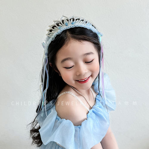超闪儿童冰雪奇缘公主皇冠发箍女童宝石王冠头饰女孩发卡宝宝发饰