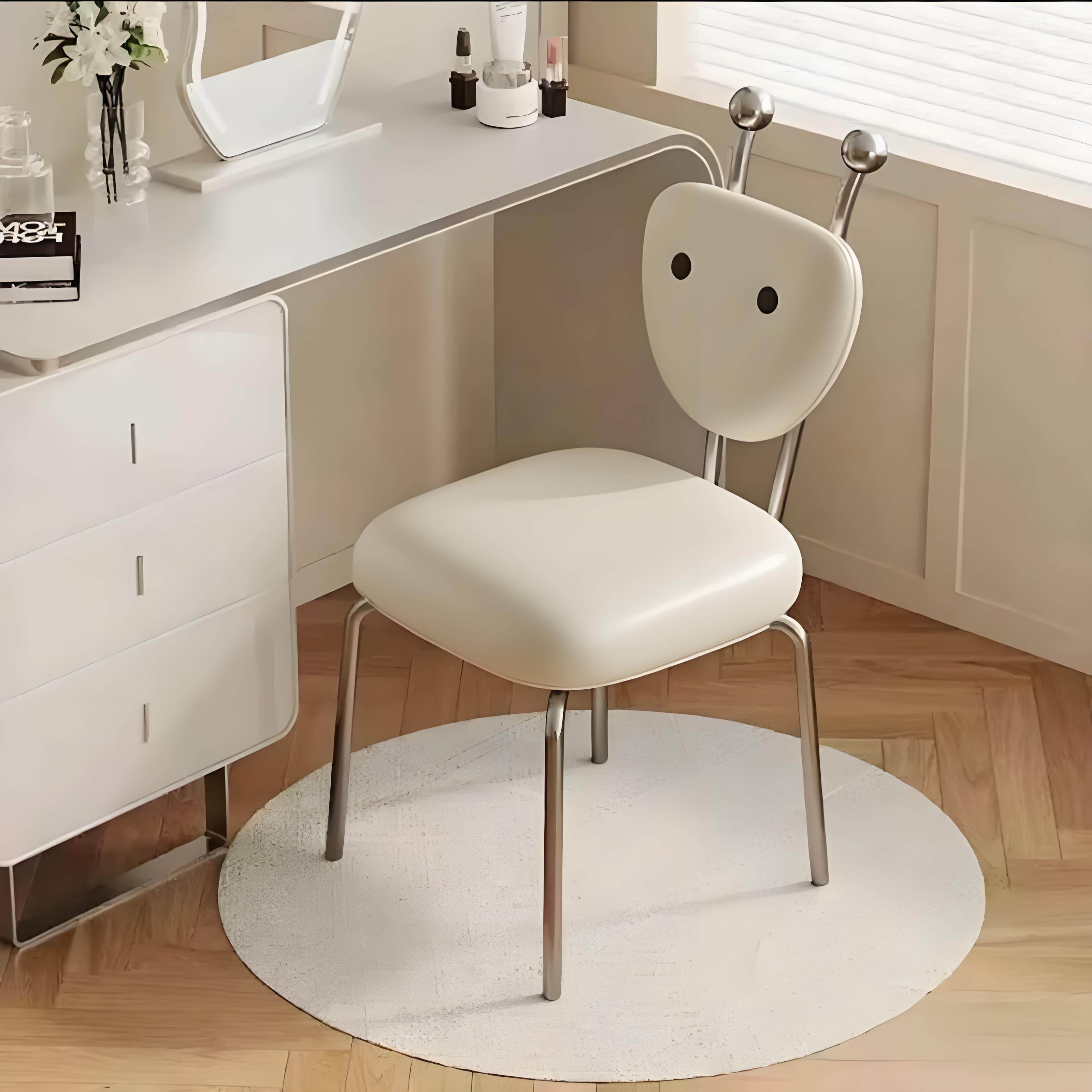 化妆凳轻奢高级感梳妆台椅子网红设计师创意美甲椅可旋转靠背凳子