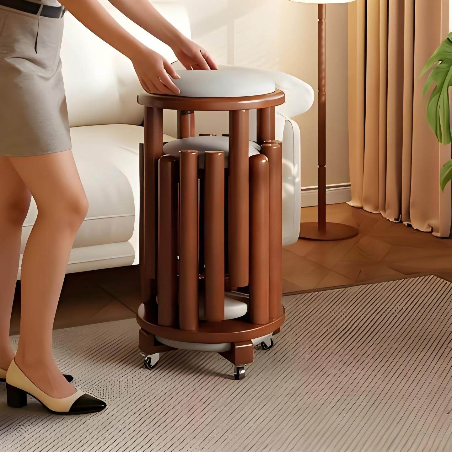 实木凳子家用可叠放圆凳结实耐用客厅软包叠叠乐板凳备用餐桌矮凳,住宅家具,矮凳,淘宝优惠券,粉丝福利购,淘宝优惠卷