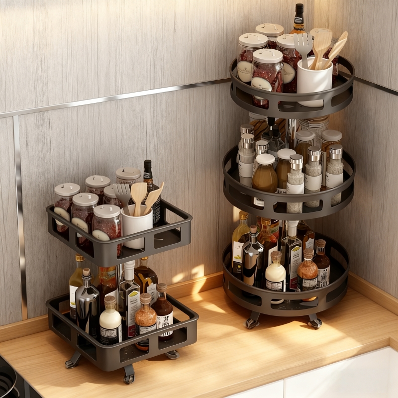 厨房调料置物架多层可旋转调料瓶